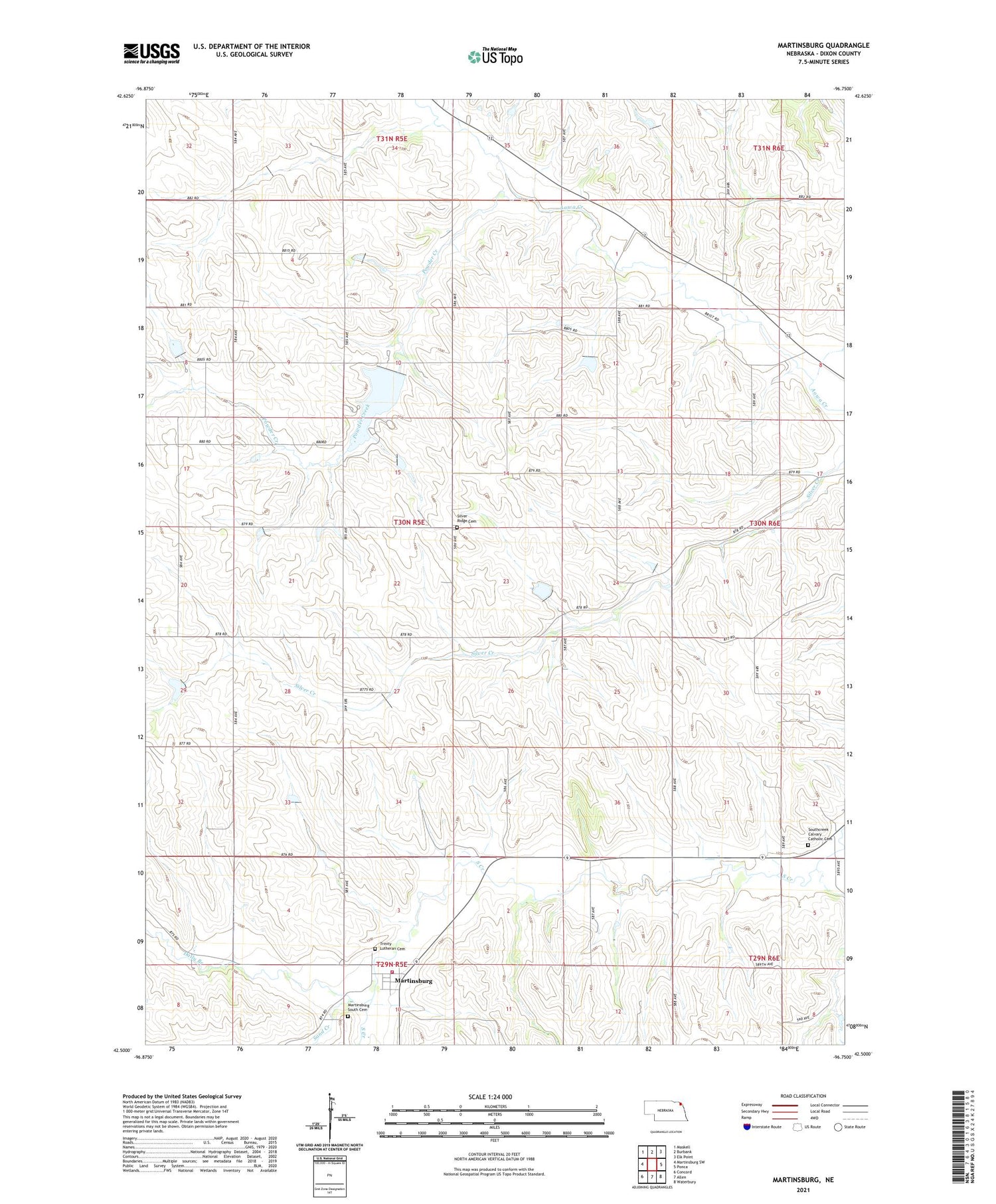 Martinsburg Nebraska US Topo Map Image