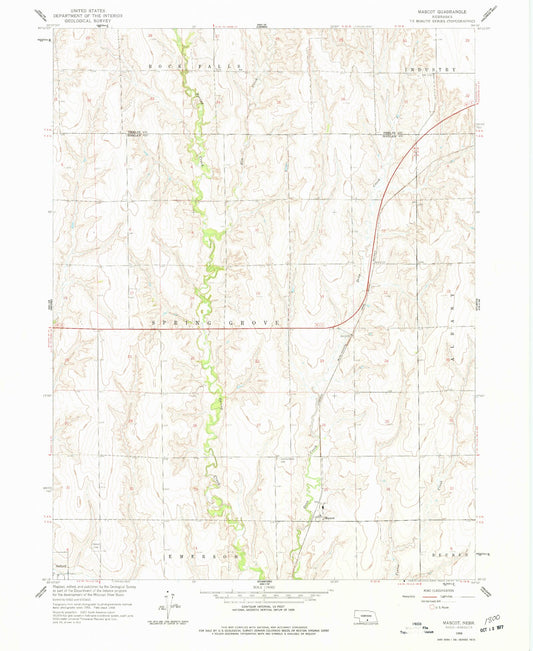 Classic USGS Mascot Nebraska 7.5'x7.5' Topo Map Image