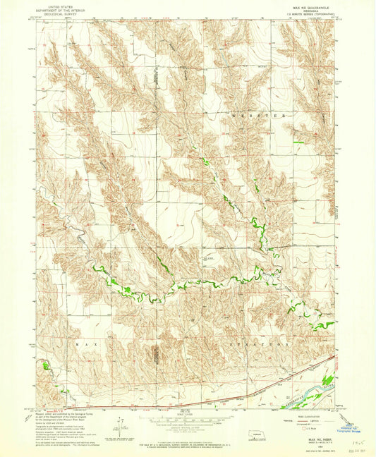 Classic USGS Max NE Nebraska 7.5'x7.5' Topo Map Image