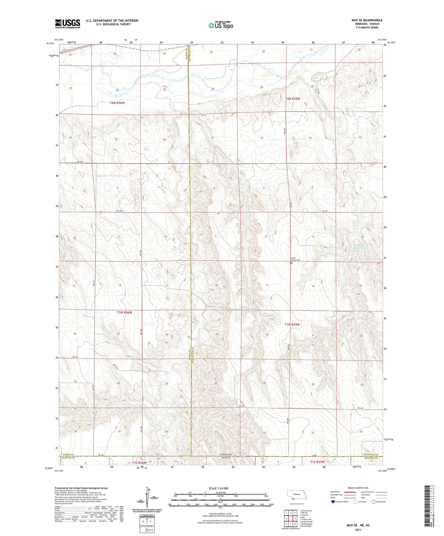Max SE Nebraska US Topo Map Image