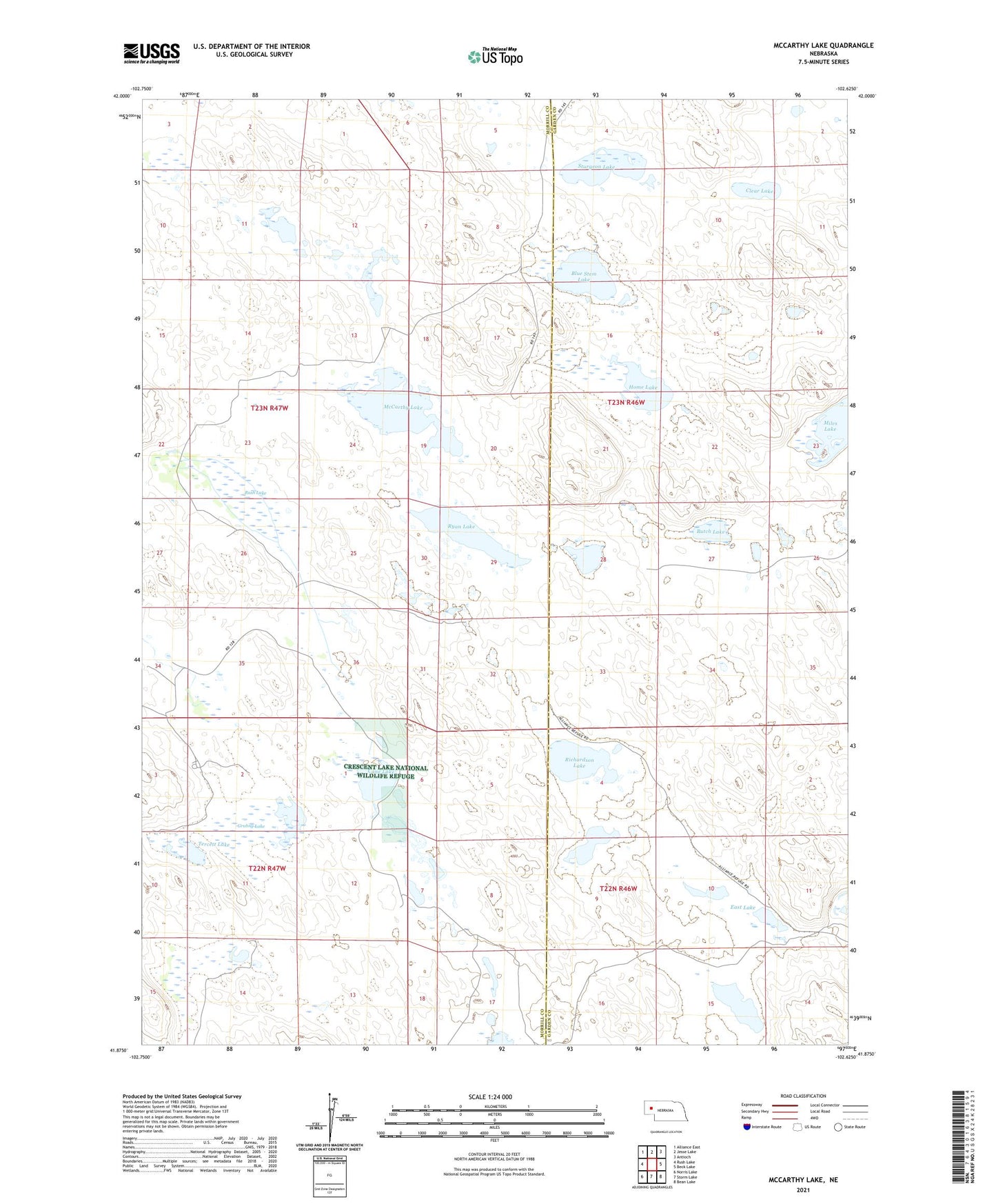 McCarthy Lake Nebraska US Topo Map Image