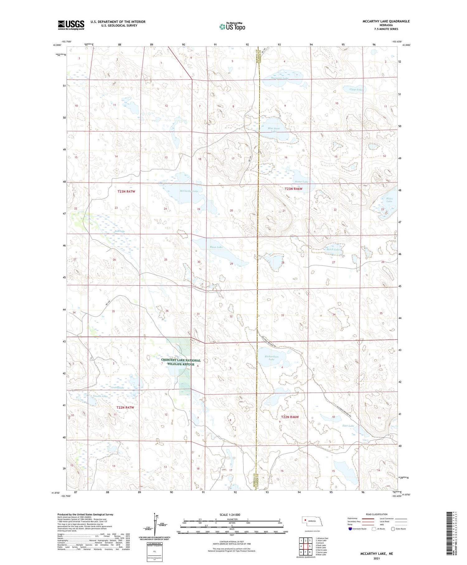 McCarthy Lake Nebraska US Topo Map Image