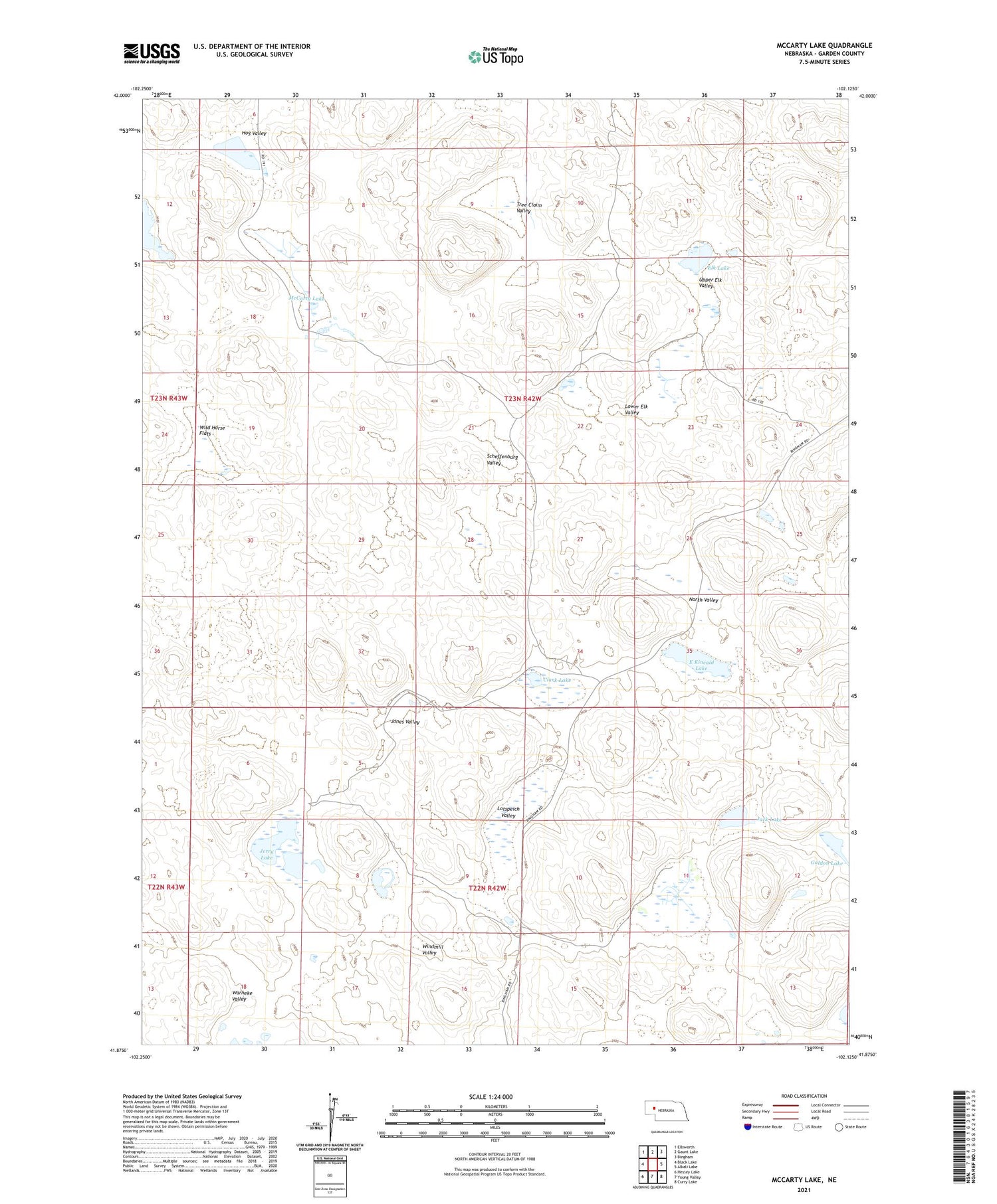 McCarty Lake Nebraska US Topo Map Image