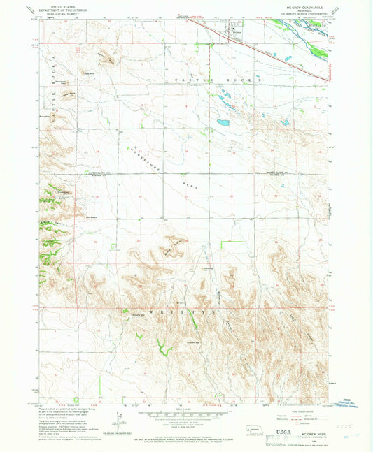 Classic USGS McGrew Nebraska 7.5'x7.5' Topo Map Image