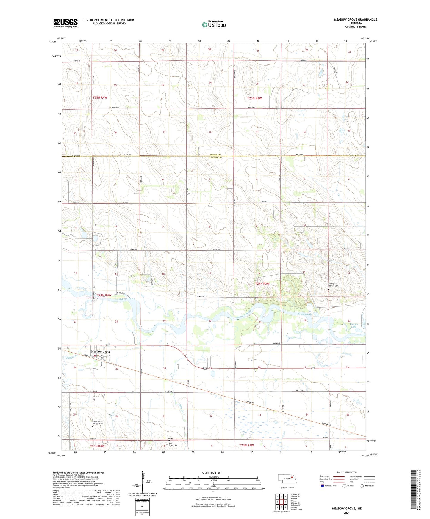 Meadow Grove Nebraska US Topo Map Image