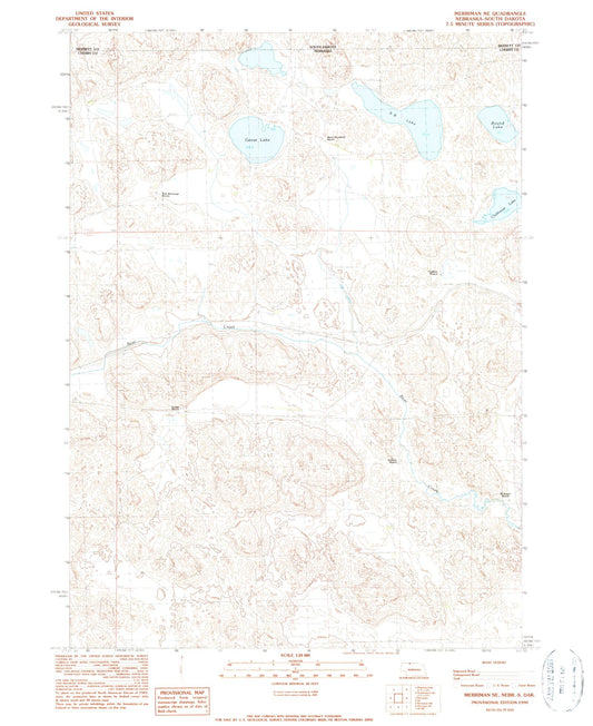 Classic USGS Merriman NE Nebraska 7.5'x7.5' Topo Map Image
