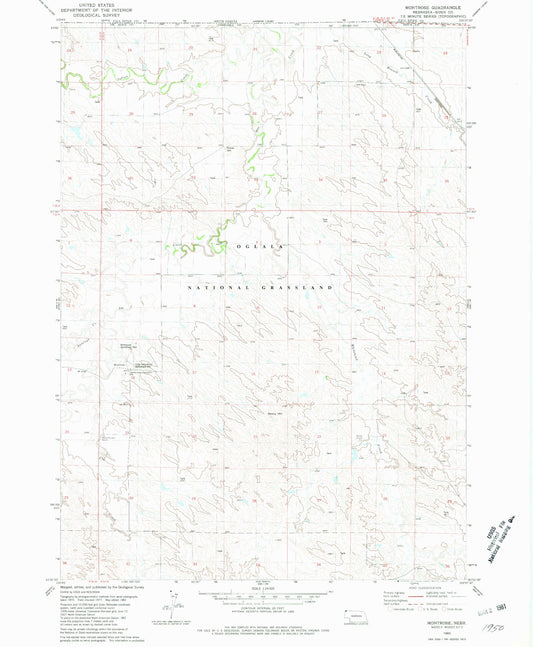 Classic USGS Montrose Nebraska 7.5'x7.5' Topo Map Image