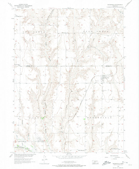 Classic USGS Moorefield Nebraska 7.5'x7.5' Topo Map Image