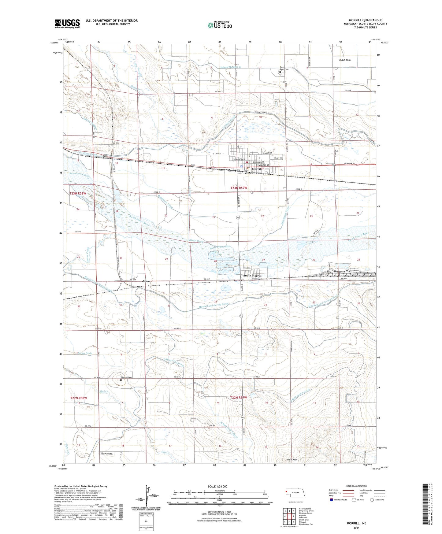 Morrill Nebraska US Topo Map Image