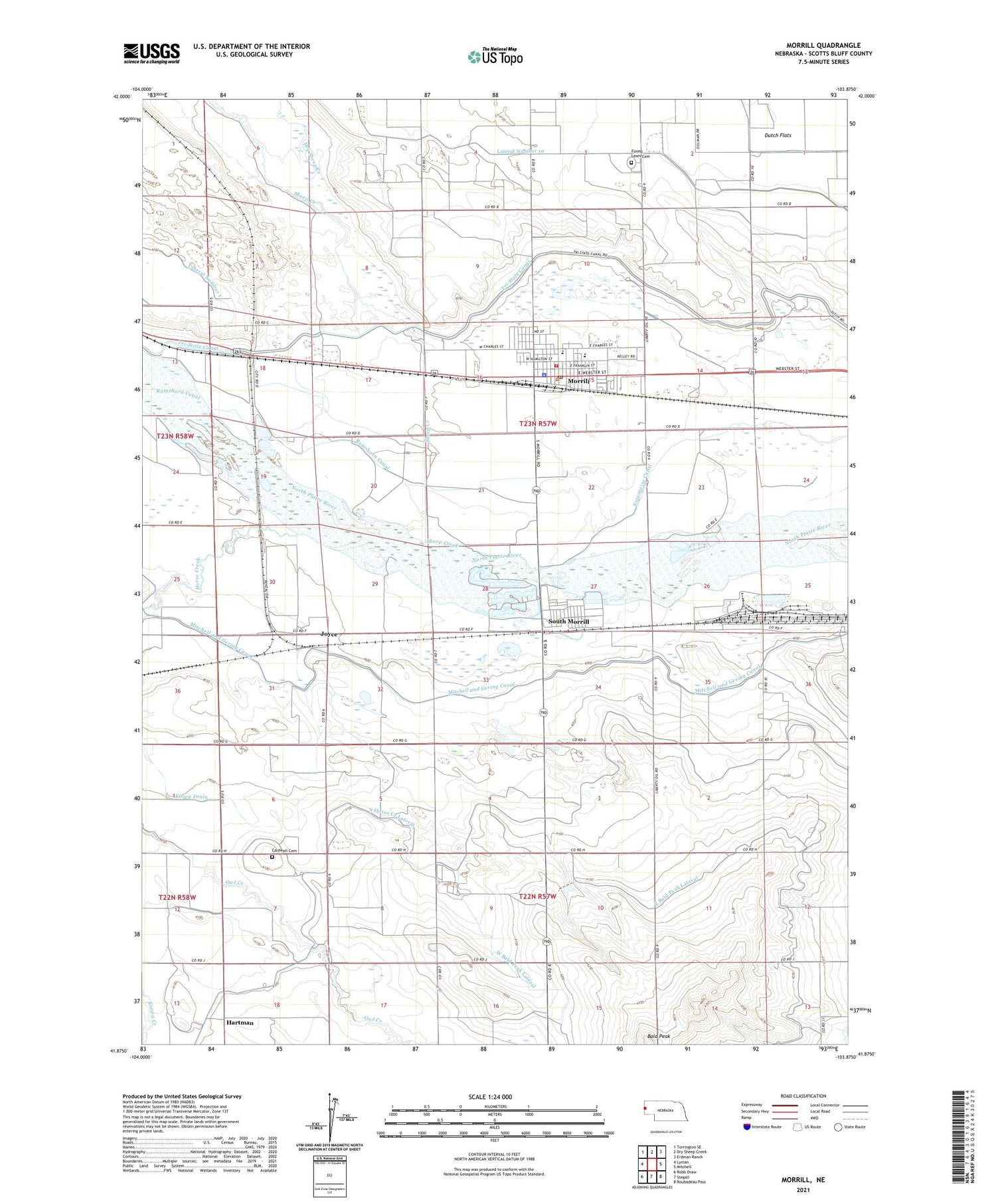 Morrill Nebraska US Topo Map Image