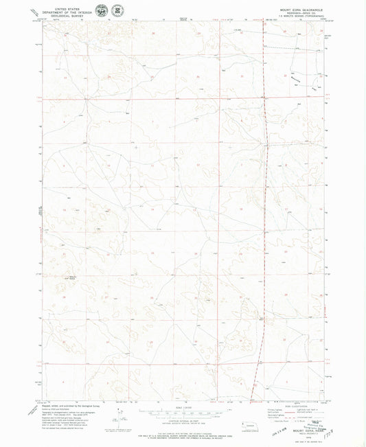 Classic USGS Mount Edna Nebraska 7.5'x7.5' Topo Map Image