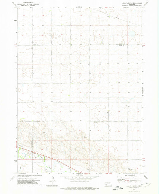 Classic USGS Mount Vernon Nebraska 7.5'x7.5' Topo Map Image