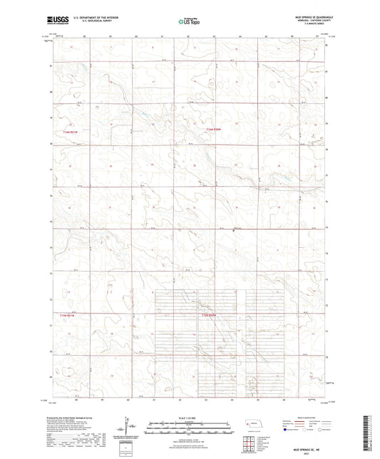 Mud Springs SE Nebraska US Topo Map Image