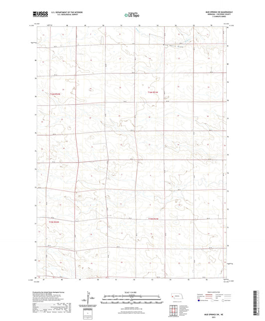 Mud Springs SW Nebraska US Topo Map Image