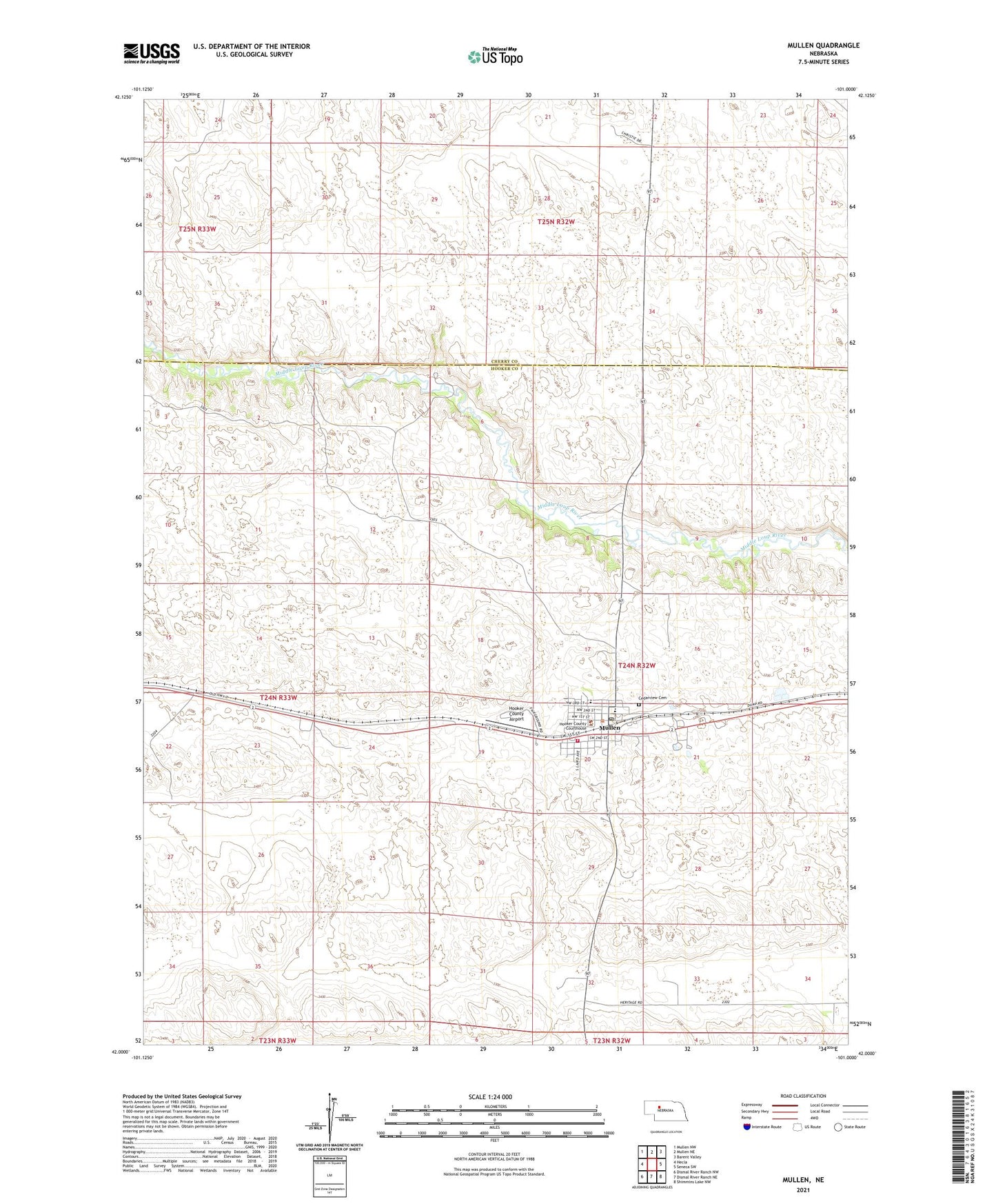 Mullen Nebraska US Topo Map Image