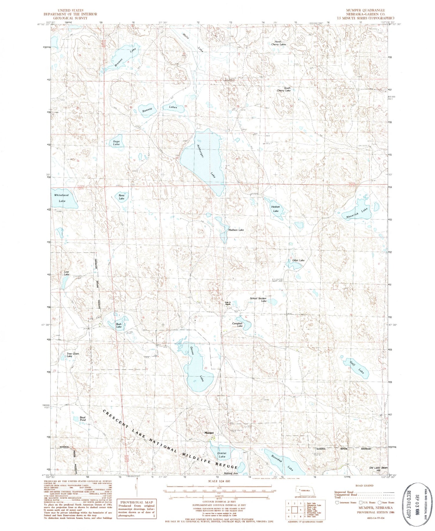 Classic USGS Mumper Nebraska 7.5'x7.5' Topo Map Image