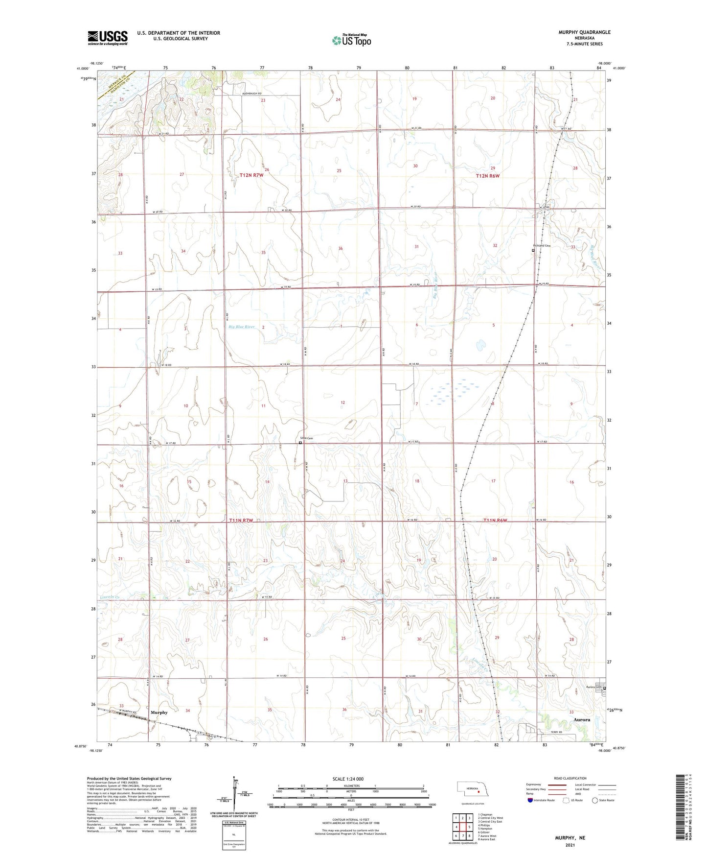 Murphy Nebraska US Topo Map Image