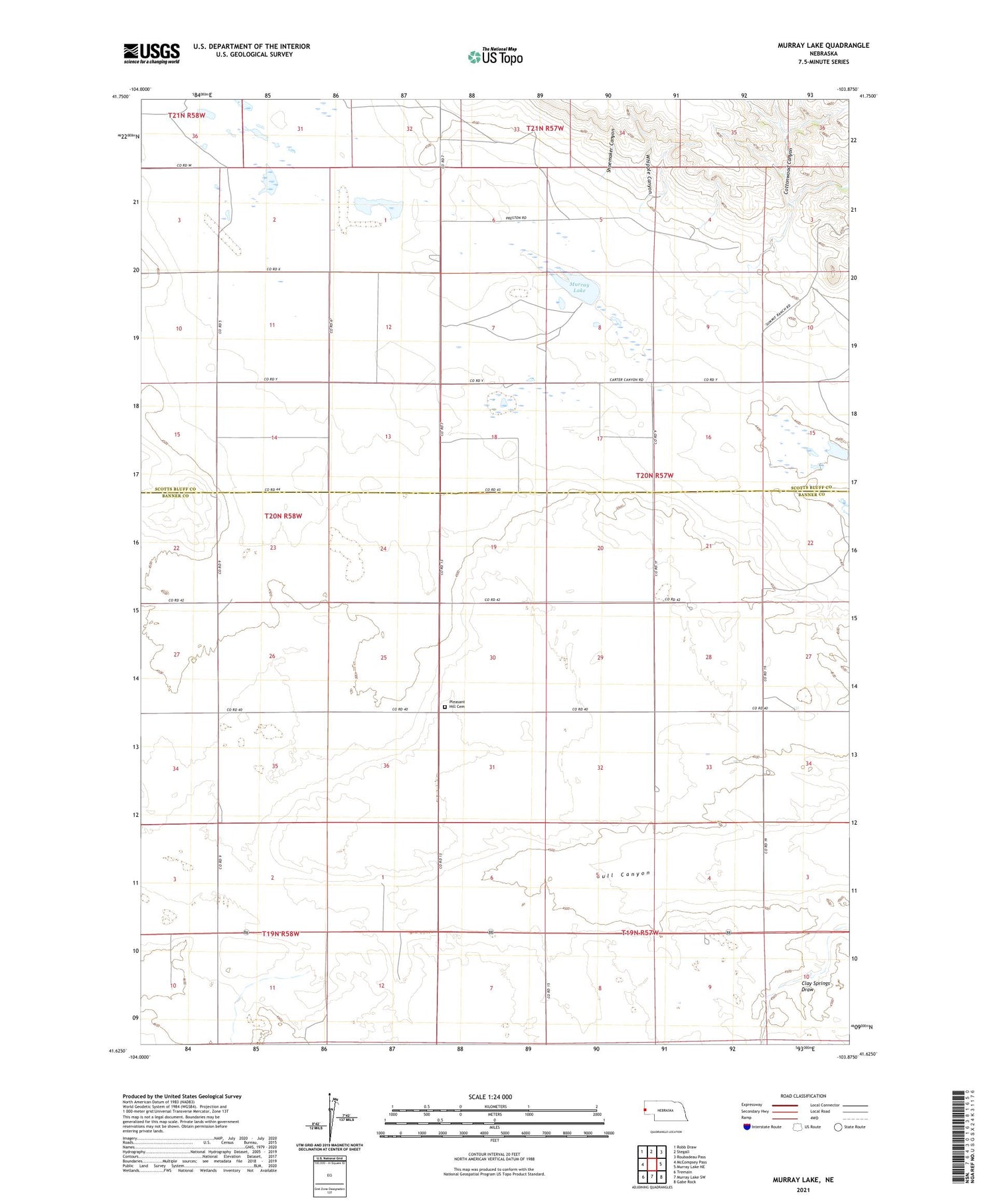 Murray Lake Nebraska US Topo Map Image