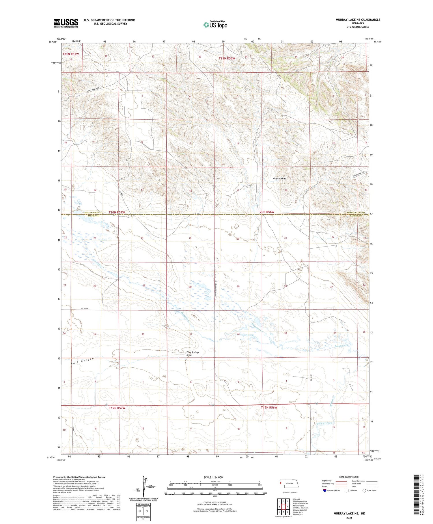 Murray Lake NE Nebraska US Topo Map Image