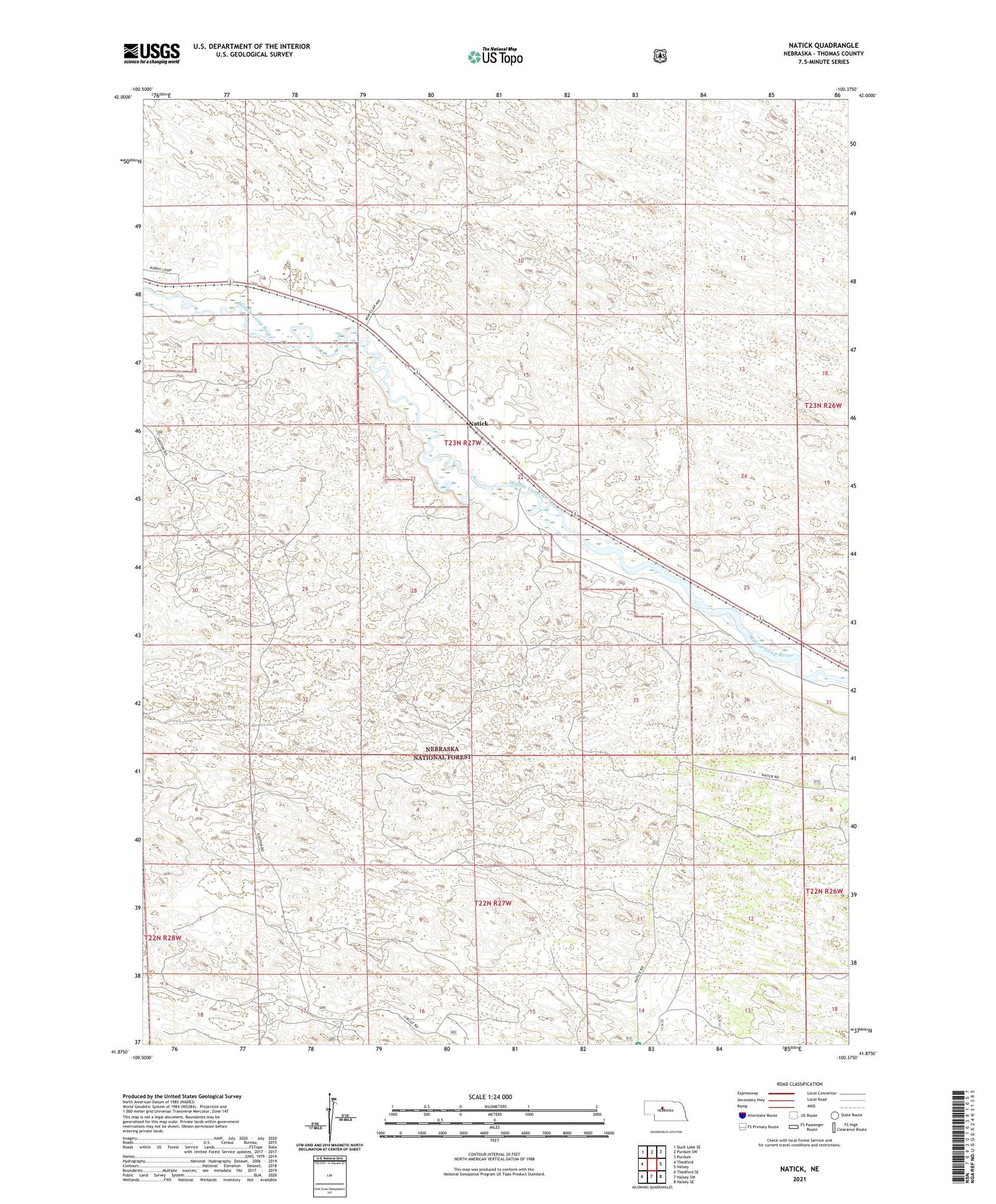 Natick Nebraska US Topo Map Image