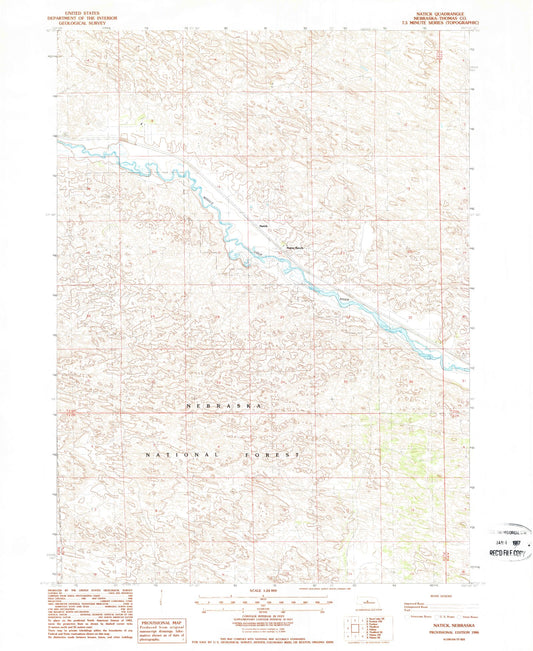 Classic USGS Natick Nebraska 7.5'x7.5' Topo Map Image