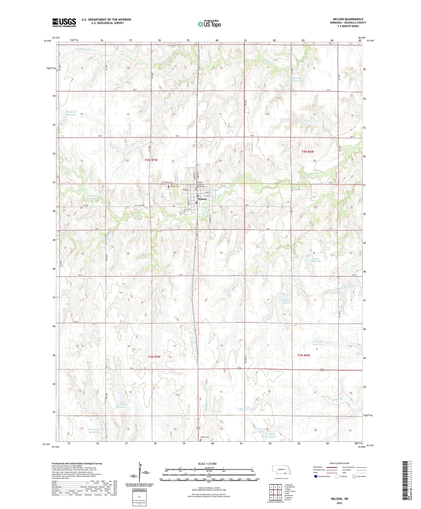 Nelson Nebraska US Topo Map Image