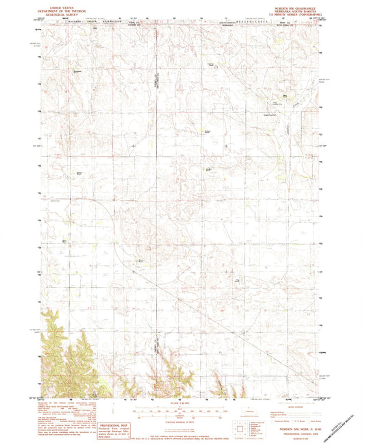 Classic USGS Norden NW Nebraska 7.5'x7.5' Topo Map Image