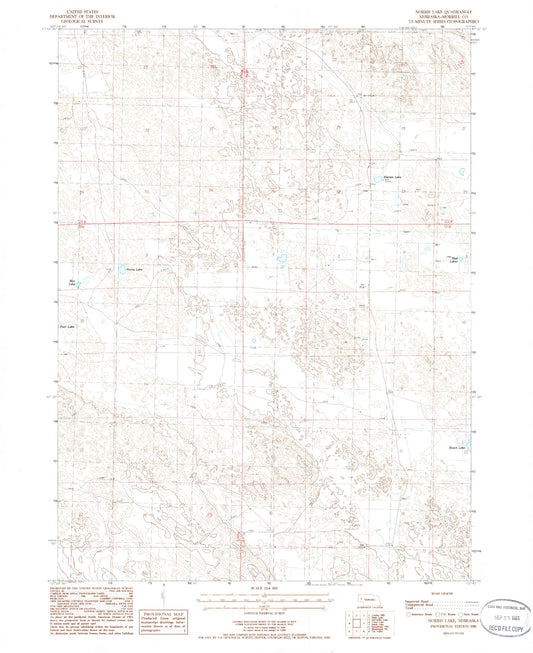 Classic USGS Norris Lake Nebraska 7.5'x7.5' Topo Map Image