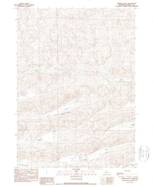 Classic USGS North Valley Nebraska 7.5'x7.5' Topo Map Image