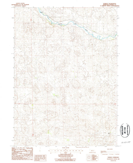 Classic USGS Norway Nebraska 7.5'x7.5' Topo Map Image
