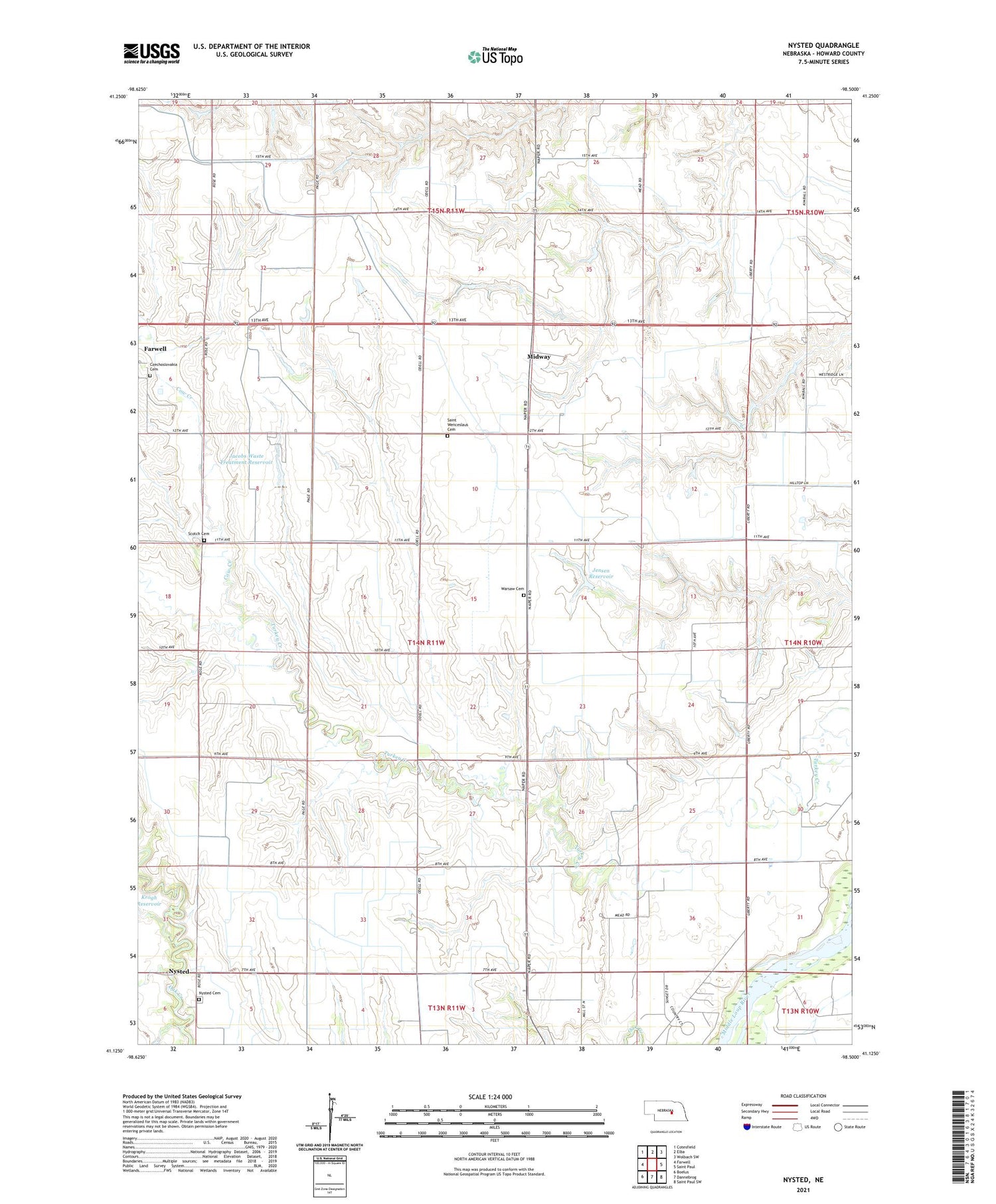 Nysted Nebraska US Topo Map Image