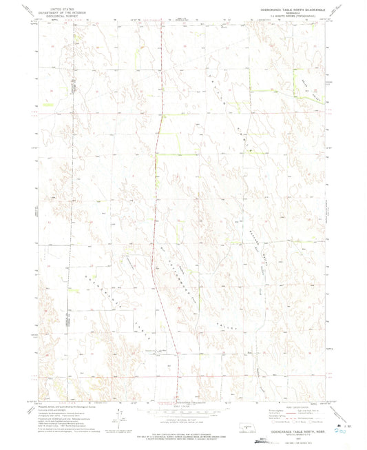 Classic USGS Odencranze Table North Nebraska 7.5'x7.5' Topo Map Image
