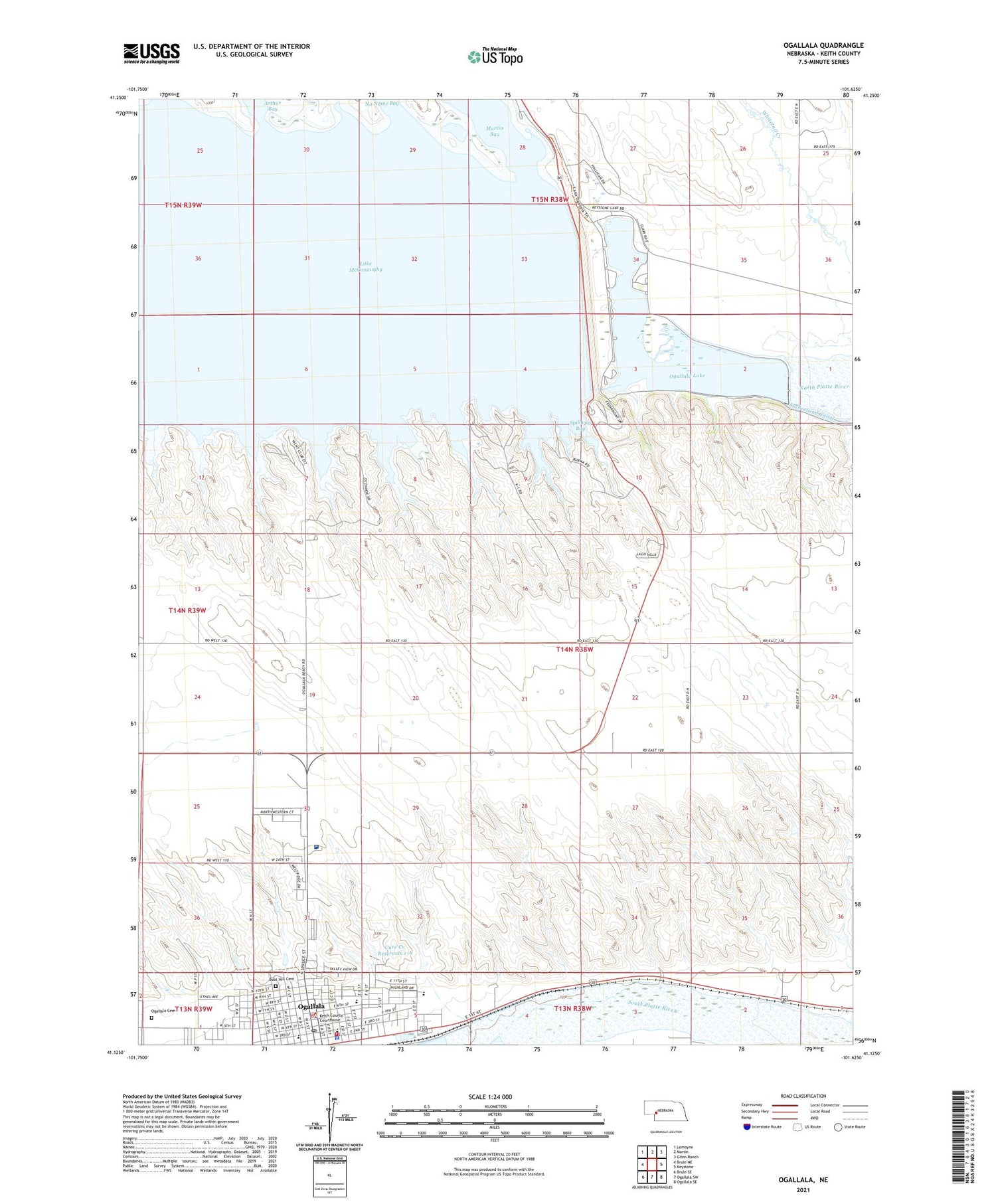 Ogallala Nebraska US Topo Map Image