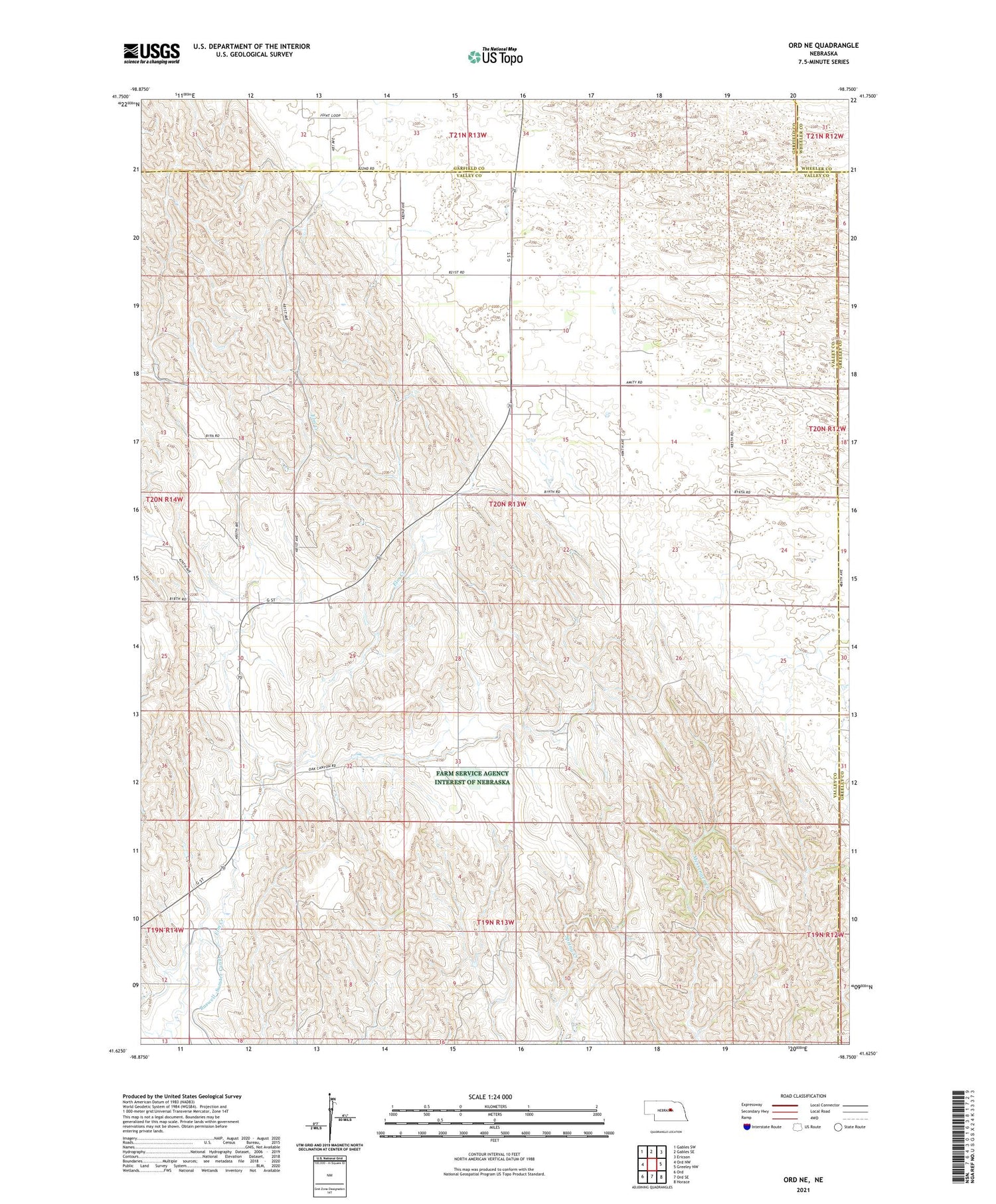 Ord NE Nebraska US Topo Map Image