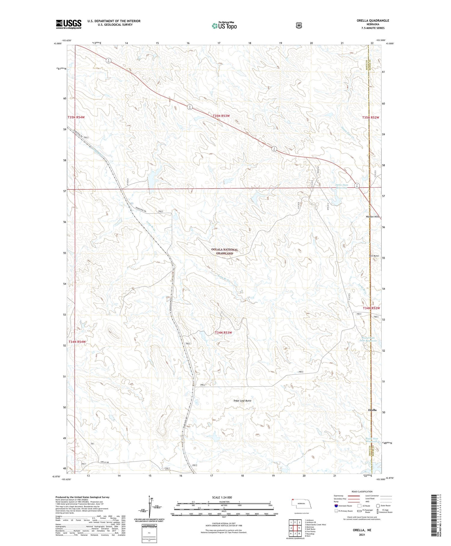 Orella Nebraska US Topo Map Image
