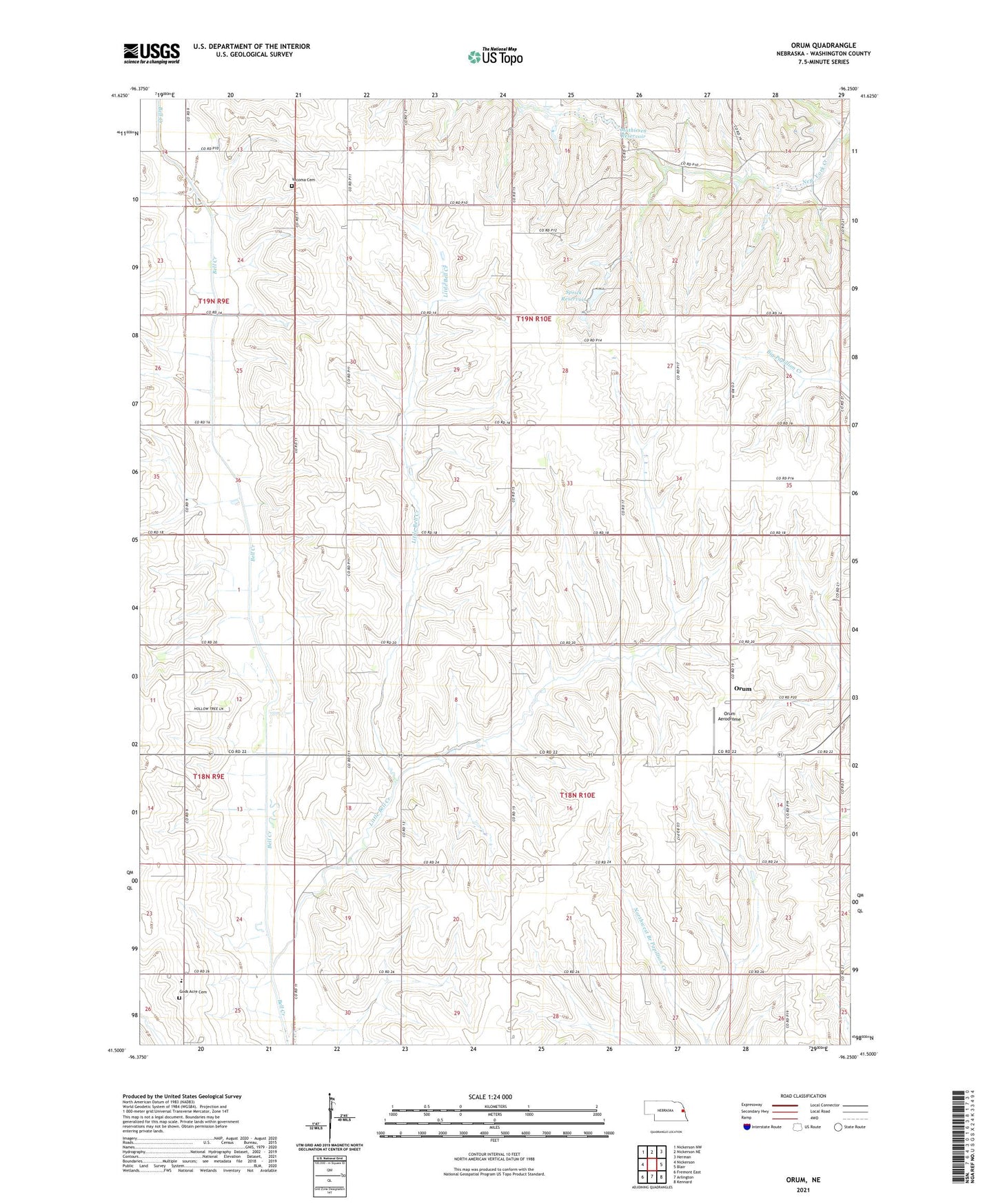 Orum Nebraska US Topo Map Image