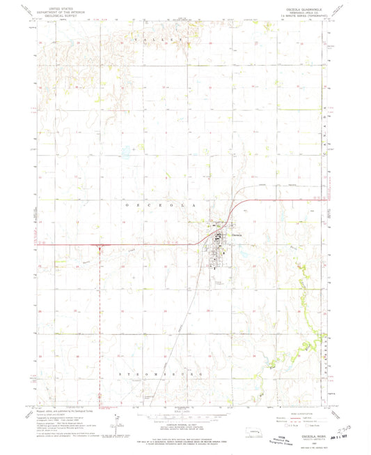 Classic USGS Osceola Nebraska 7.5'x7.5' Topo Map Image