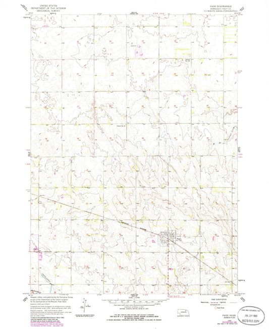 Classic USGS Page Nebraska 7.5'x7.5' Topo Map Image