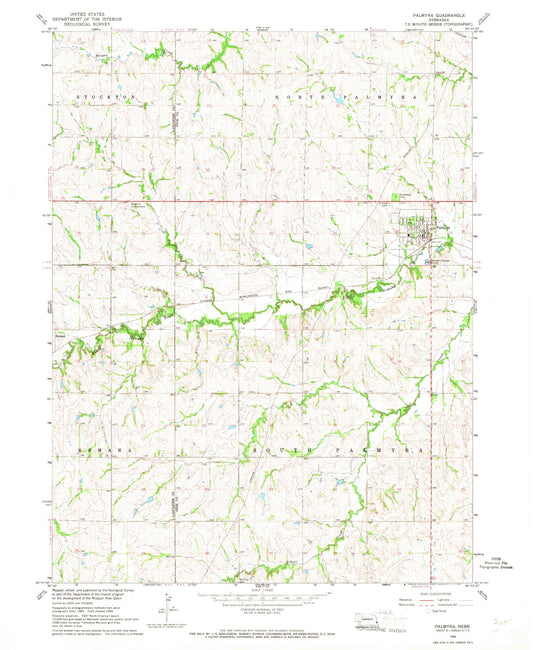 Classic USGS Palmyra Nebraska 7.5'x7.5' Topo Map Image