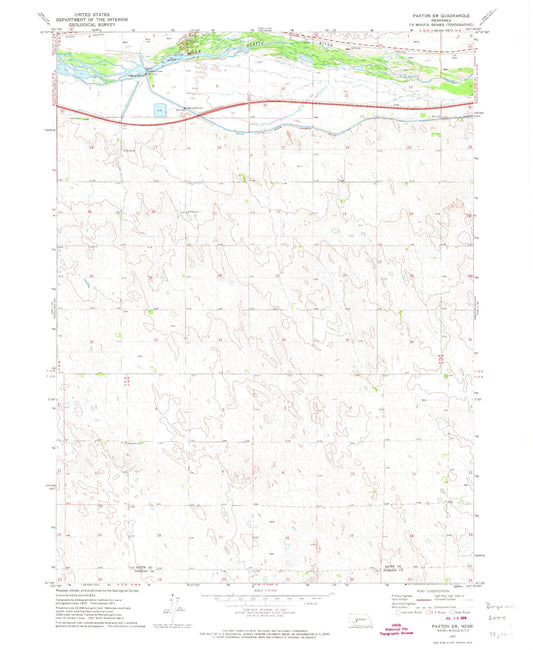 Classic USGS Paxton SW Nebraska 7.5'x7.5' Topo Map Image