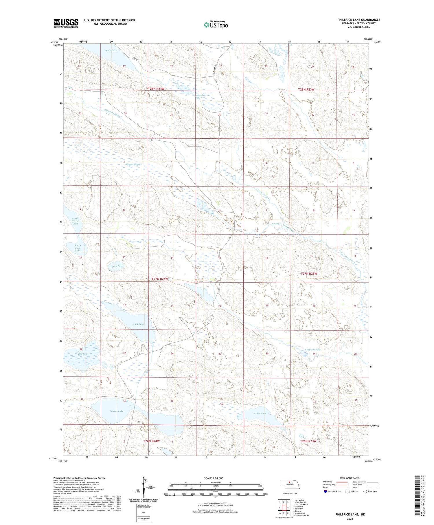 Philbrick Lake Nebraska US Topo Map Image