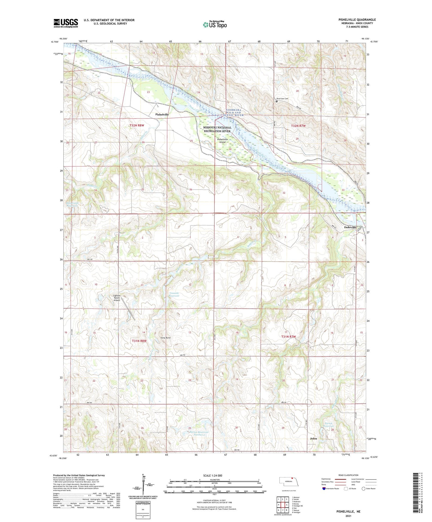 Pishelville Nebraska US Topo Map Image