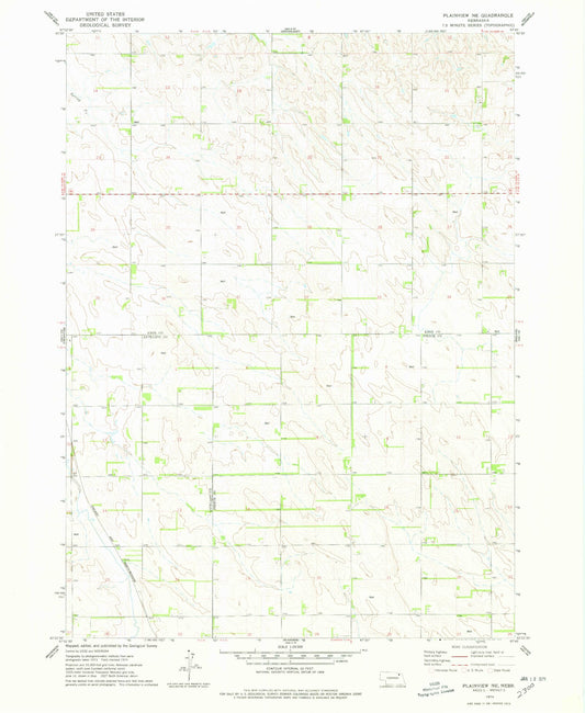 Classic USGS Plainview NE Nebraska 7.5'x7.5' Topo Map Image