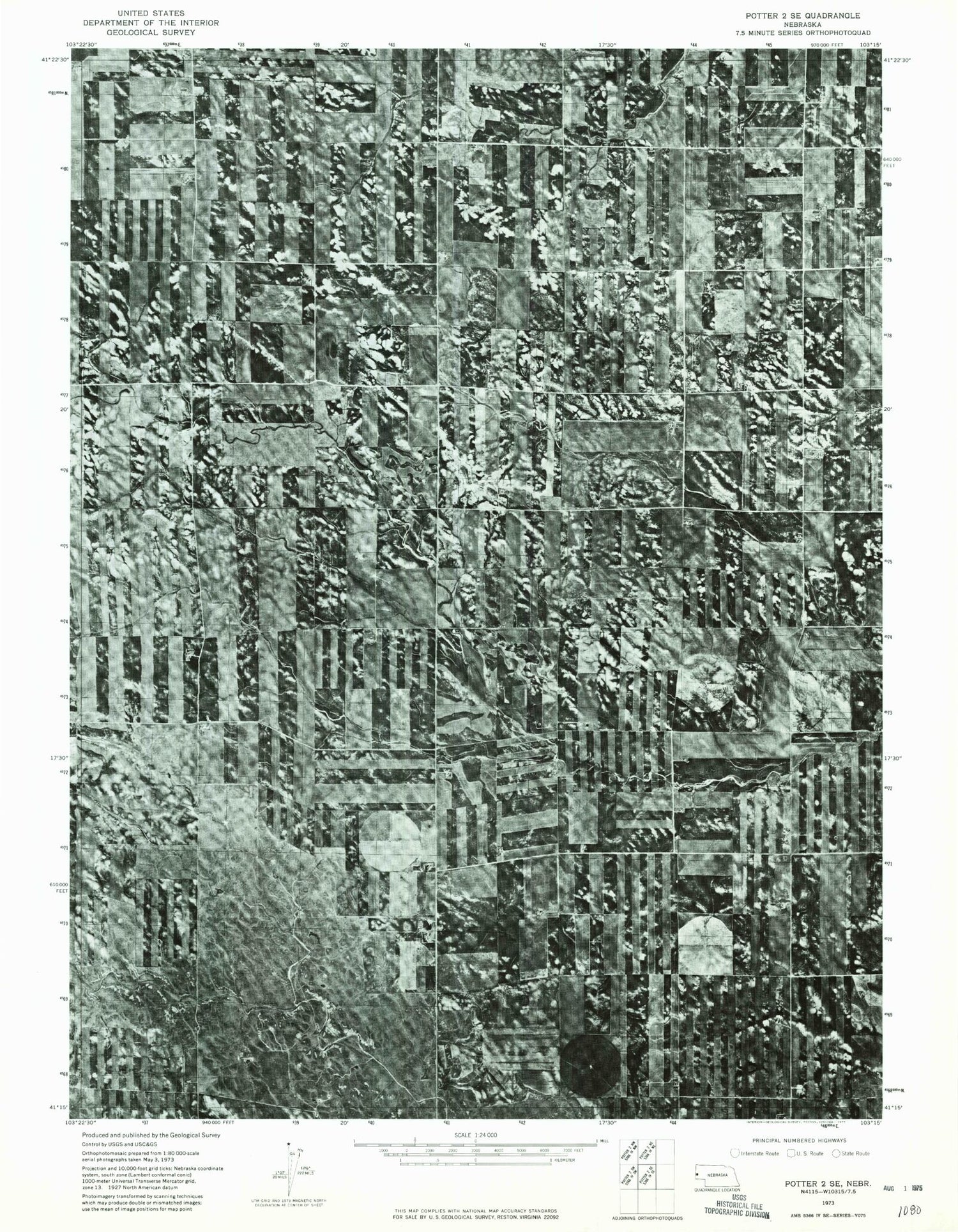 Classic USGS Swedish Cemetery Nebraska 7.5'x7.5' Topo Map Image