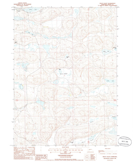 Classic USGS Pratt Valley Nebraska 7.5'x7.5' Topo Map Image