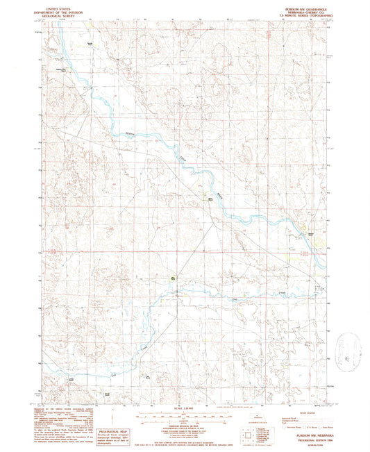 Classic USGS Purdum NW Nebraska 7.5'x7.5' Topo Map Image
