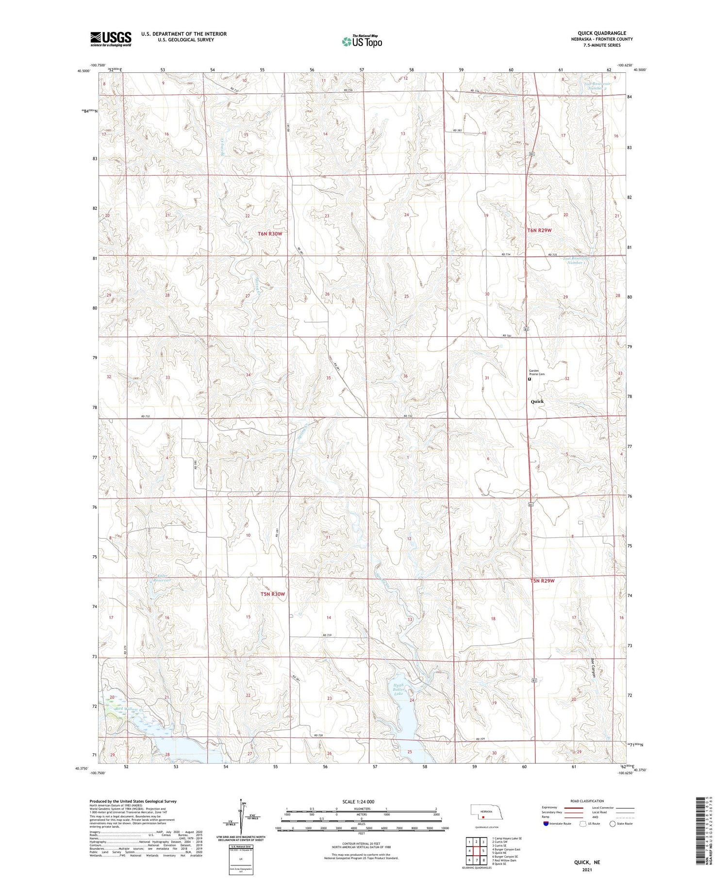 Quick Nebraska US Topo Map Image