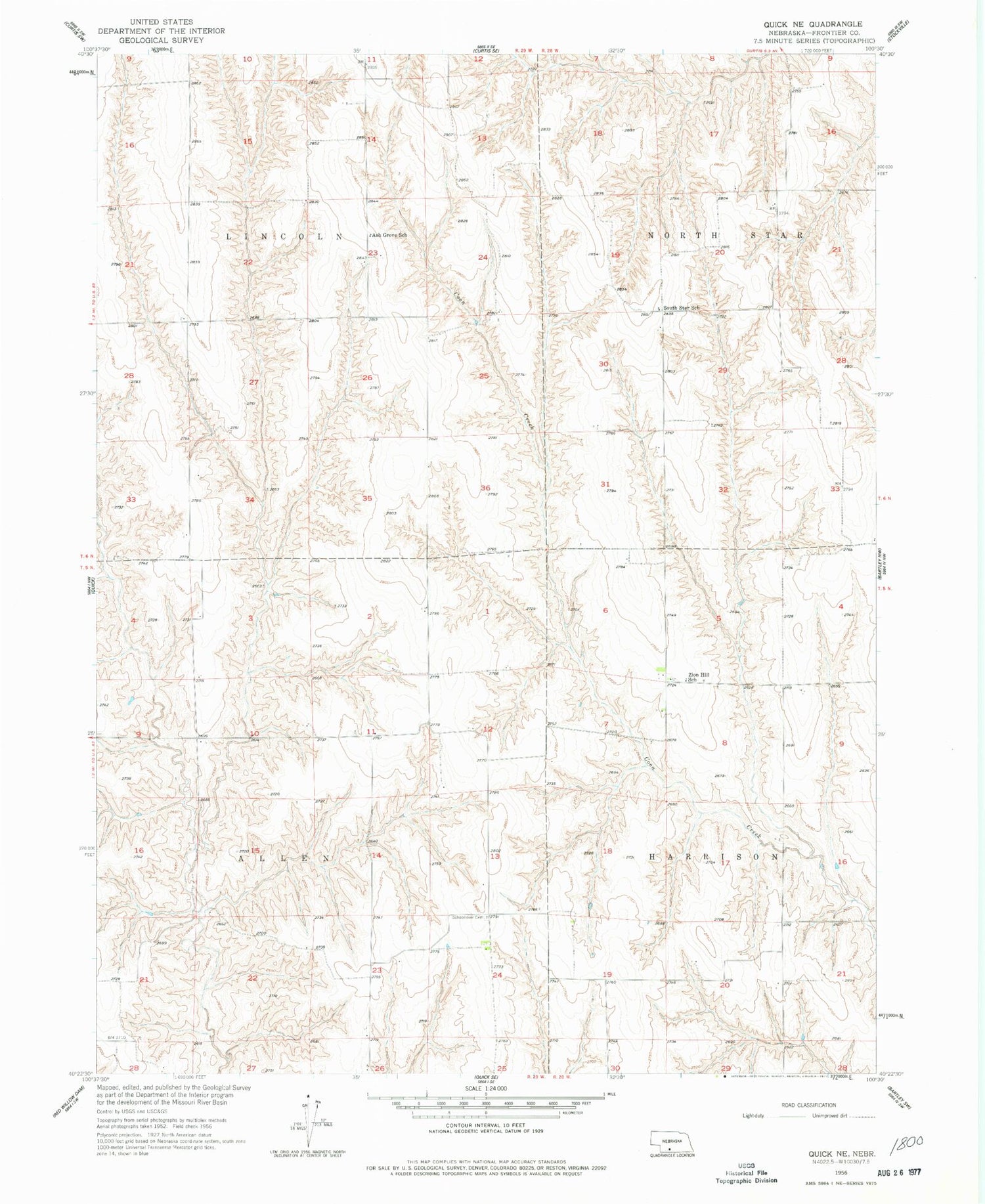 Classic USGS Quick NE Nebraska 7.5'x7.5' Topo Map Image