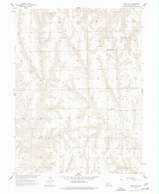 Classic USGS Quick NE Nebraska 7.5'x7.5' Topo Map Image