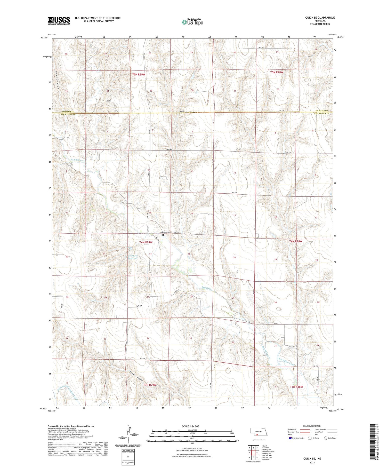 Quick SE Nebraska US Topo Map Image